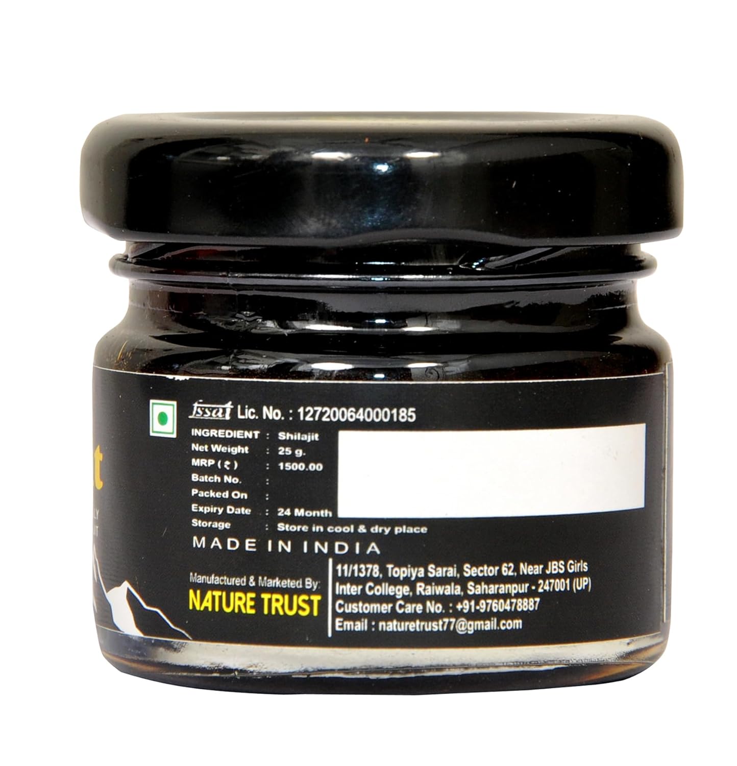 Original Himalayan Shilajit/Shilajeet Resin 25g | 250mg/Serving | For Energy, Endurance & Vitality | 100 Servings | 100% Ayurvedic