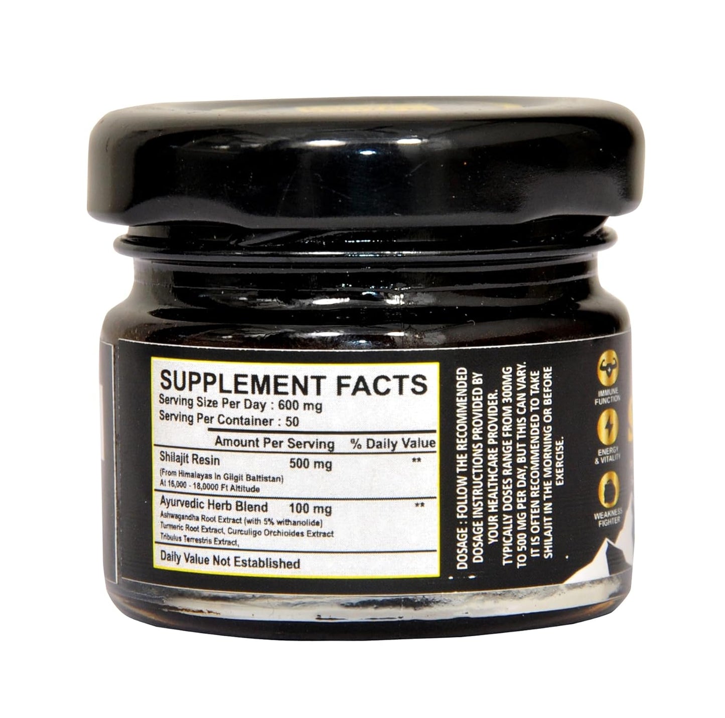 Original Himalayan Shilajit/Shilajeet Resin 25g | 250mg/Serving | For Energy, Endurance & Vitality | 100 Servings | 100% Ayurvedic