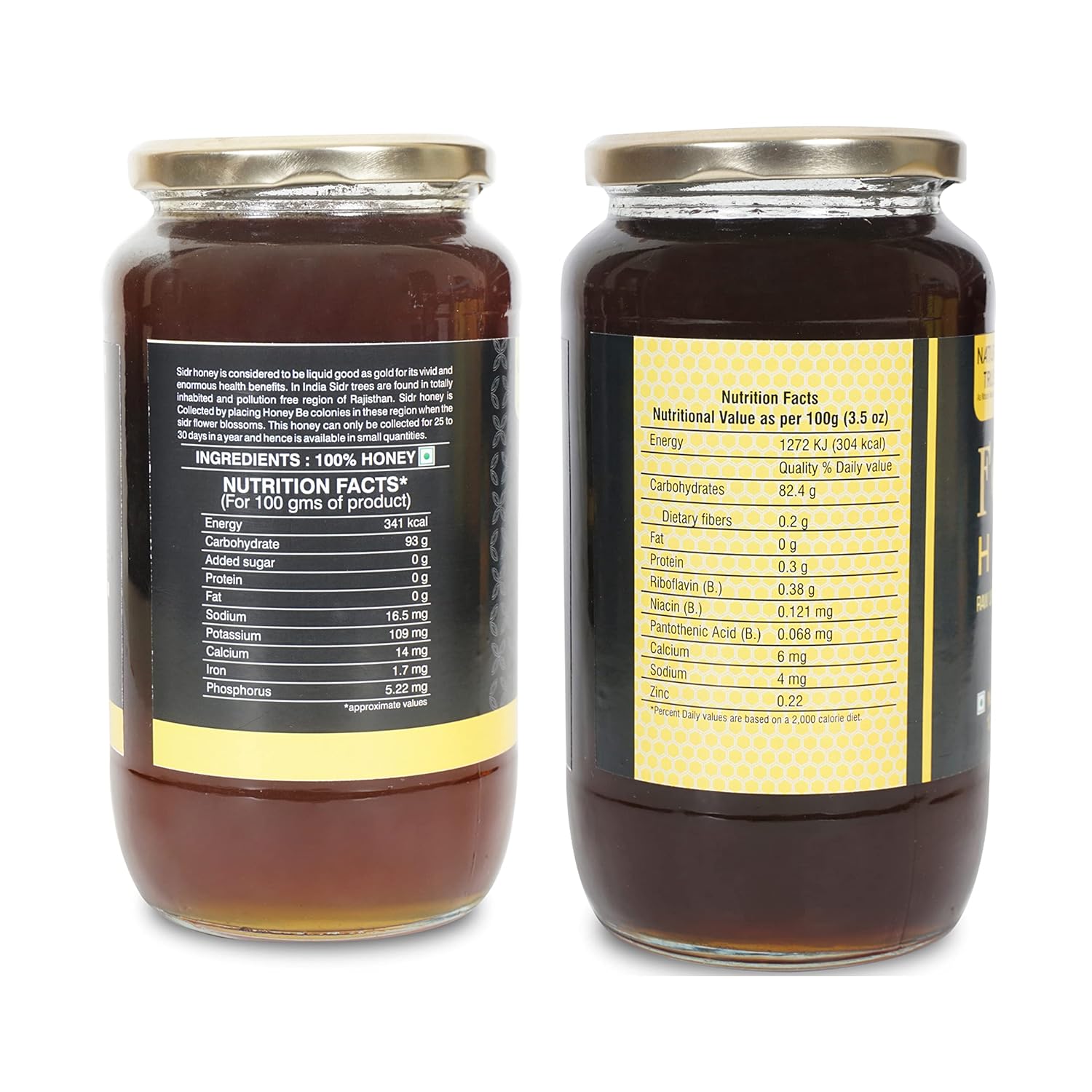 Nature Trust SIDR-Forest Honey 1200g pack of 2 Pure & Premium Himalayan & Wild/Jungle Honey Raw Forest Honey, Wild, Unprocessed, Unheated, Non Pasteurized, Original Honey 100% Pure and Natural (1.2 kg pack of 2)
